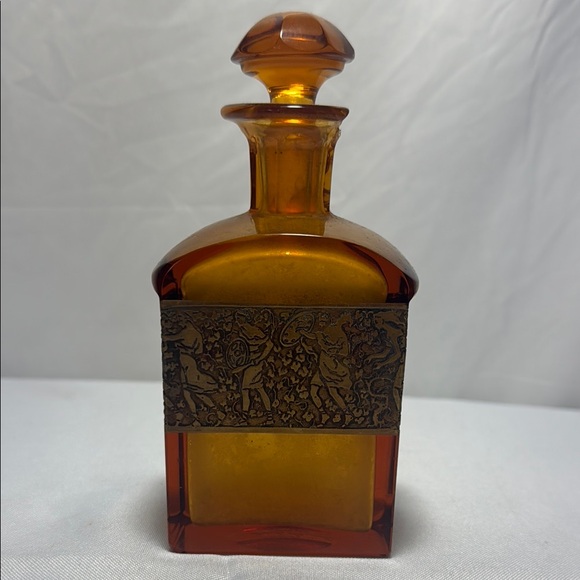 Antique Other - Moser Signed Art Nouveau Amber Glass Decorative Bottle
